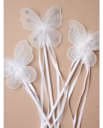 White/Pink Butterfly Wand