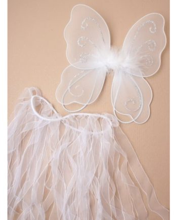 White/Pink Wings and Skirt Set