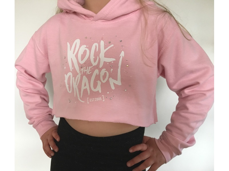 baby pink crop hoodie