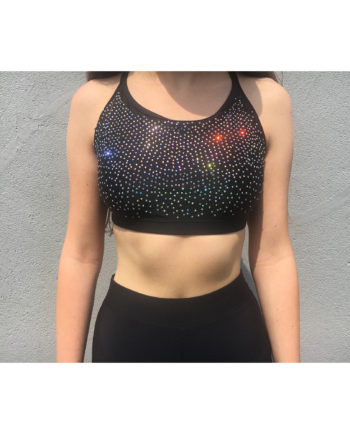 AB Rhinestone Strappy Crop Top