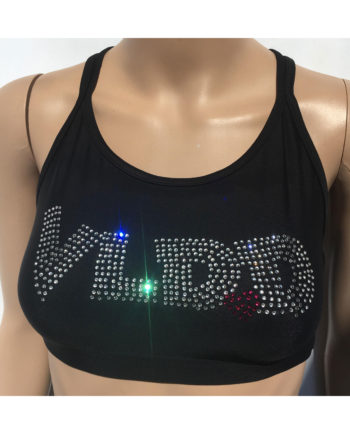 Victoria Lagan Dance and Drama Rhinestone Strappy Lycra Crop Top