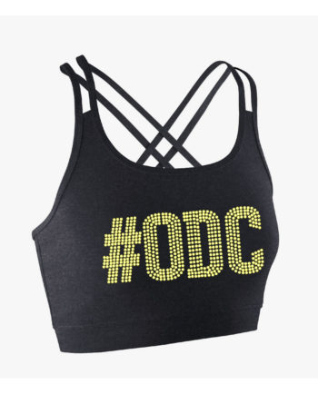 Outrageous Dance Rhinestone Back Detail Lycra Crop Top