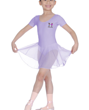 Freesoles Dance Cotton Lycra Short Sleeve Leotard With Georgette Skirt