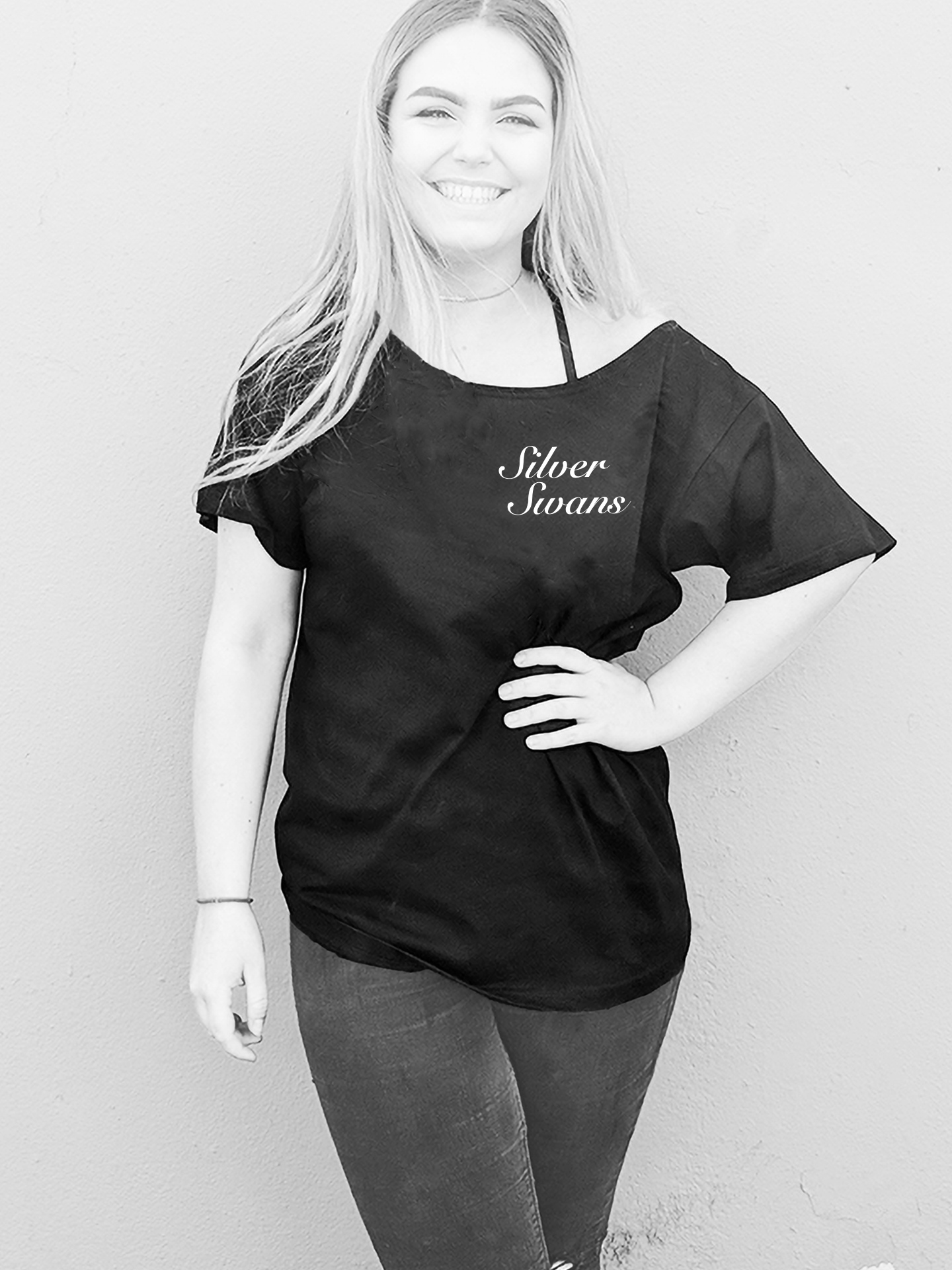 Janet Lomas School Of Dancing Silver Swans Wide Neck T-Shirt