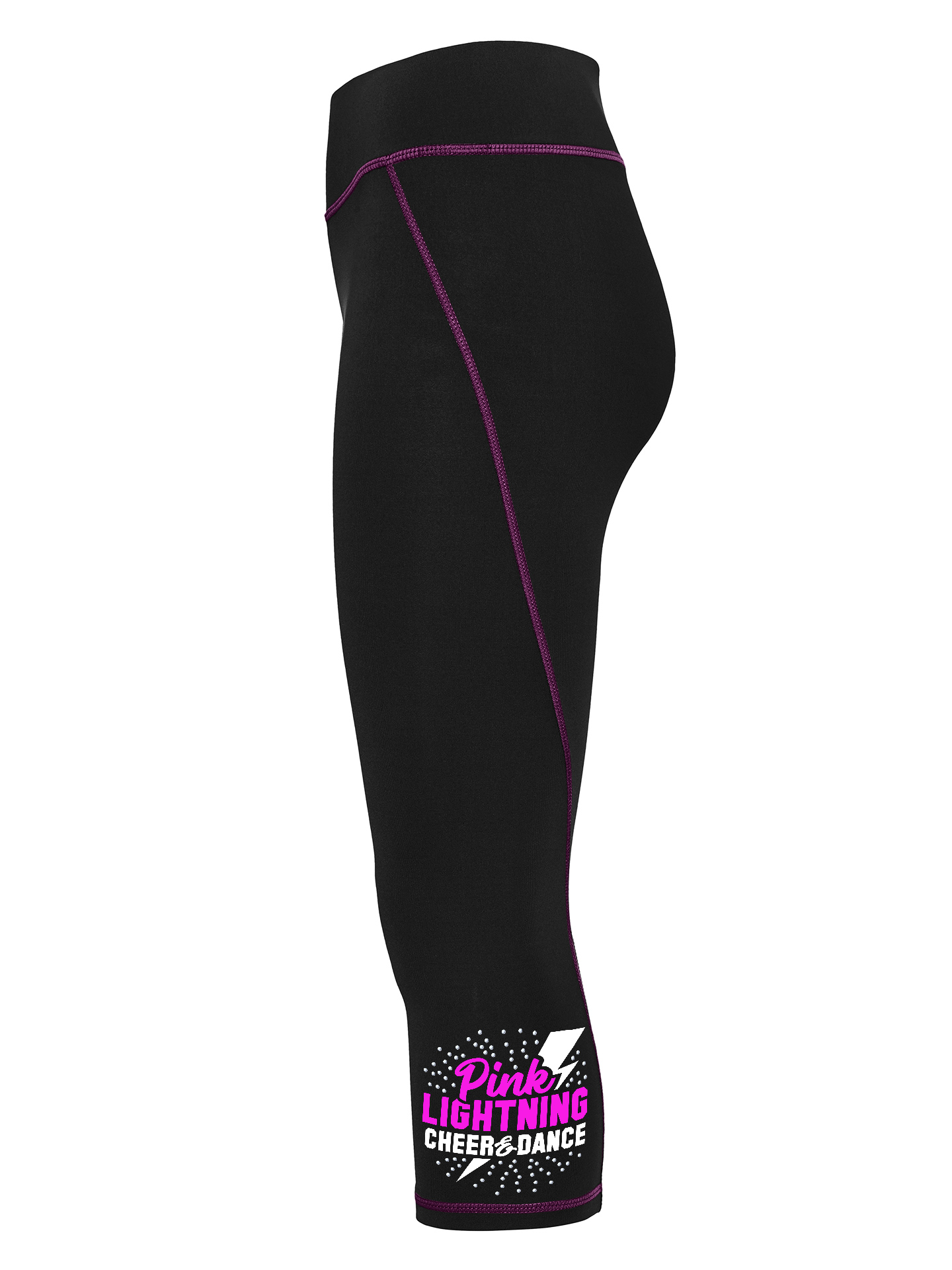 Pink Lightning Cheer Capri Leggings