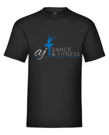 AJ Dance and Fitness Blue Logo Sports Fabric T-Shirt
