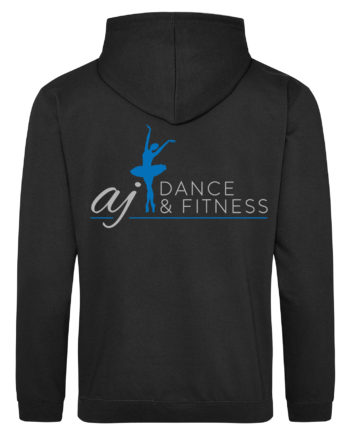 AJ Dance and Fitness Blue Logo Zipped Hoodie