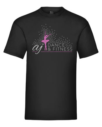 AJ Dance and Fitness Pink Logo Sports Fabric T-Shirt