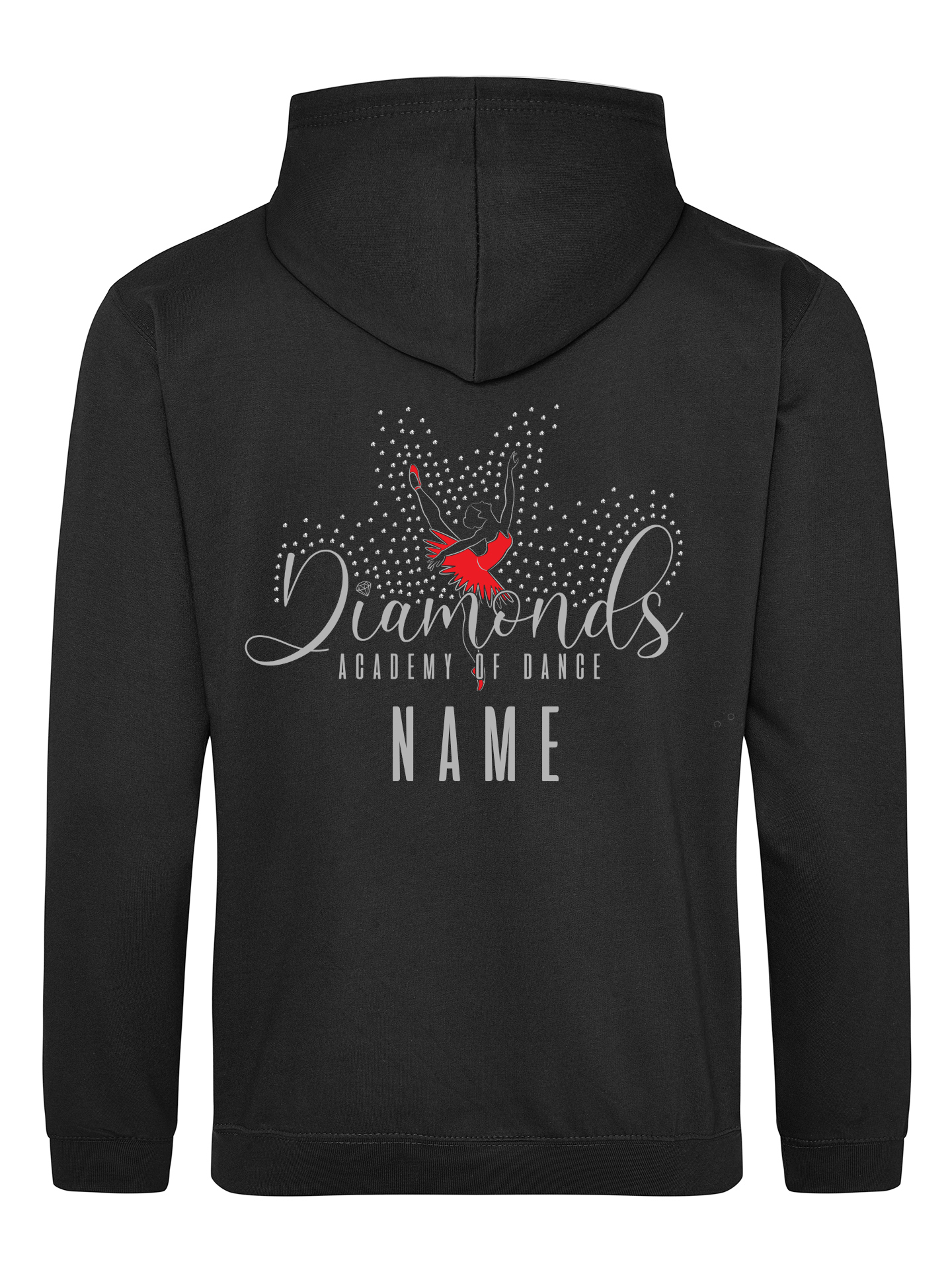 Dover Dance Academy Rhinestone and Glitter Personalisation Zipped Hoodie