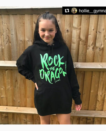 Rock The Dragon Neon Green Glitter Pullover Hoodie