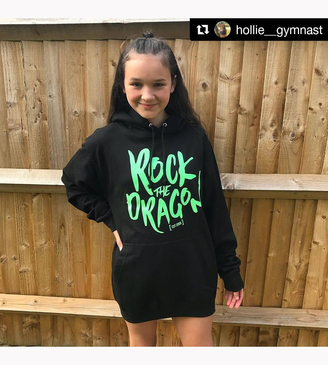 Rock The Dragon Neon Green Glitter Pullover Hoodie