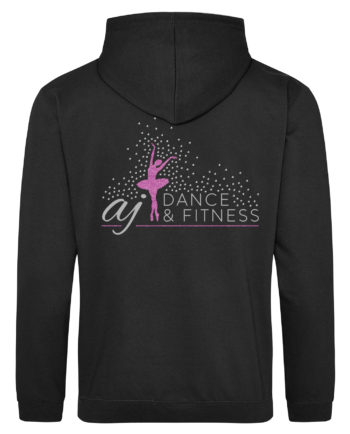AJ Dance and Fitness Pink Logo Zipped Hoodie