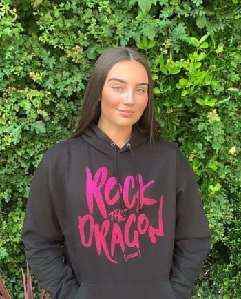 Rock The Dragon Pink Glitter Pullover Hoodie