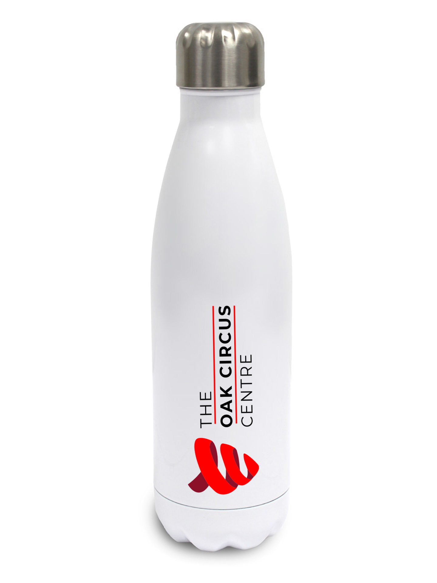 The Oak Circus Centre White Stainless Steel Drinks Bottle