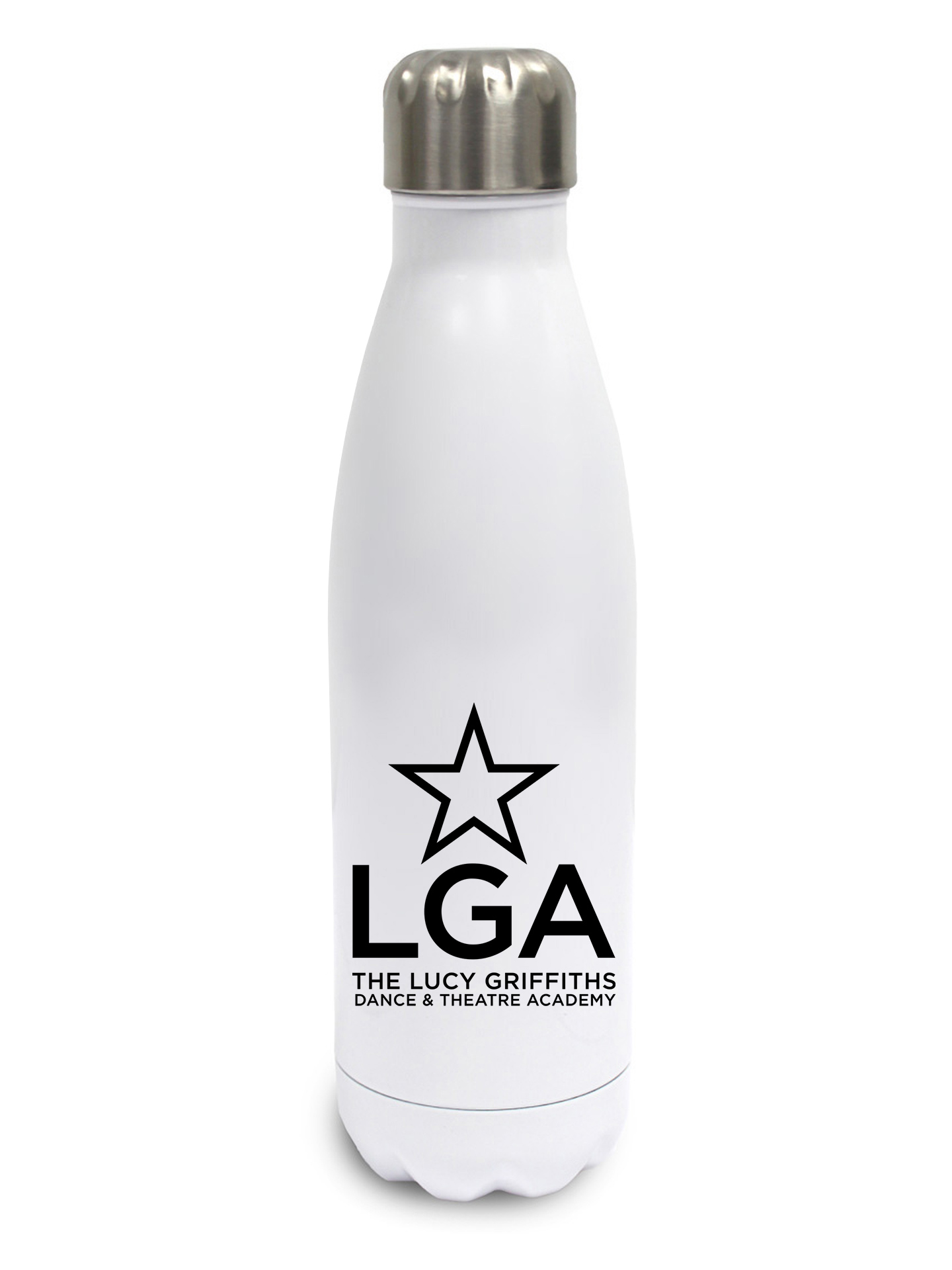 The Lucy Griffiths Dance and Theatre Academy White Stainless Steel Drinks Bottle