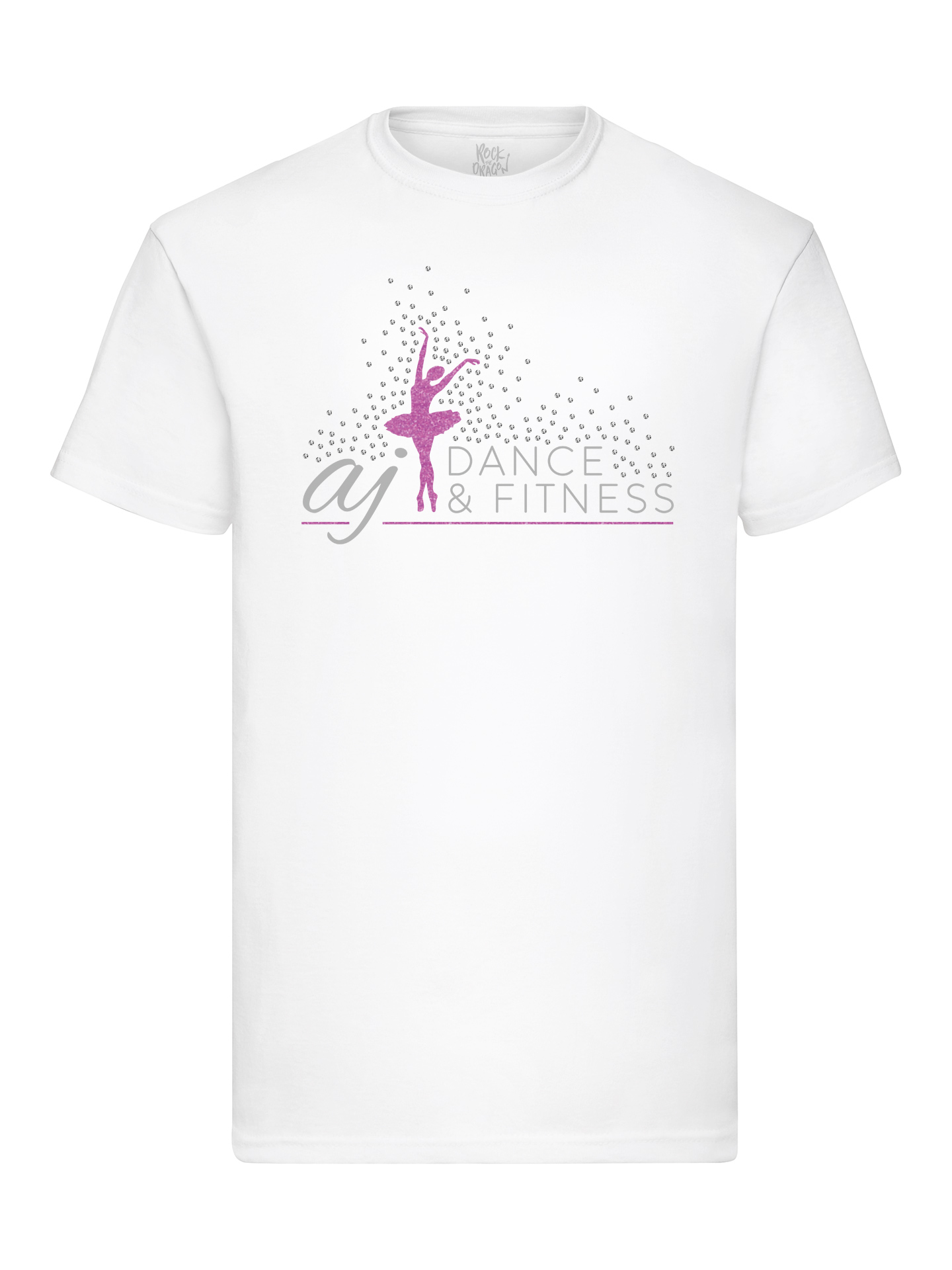 AJ Dance and Fitness Pink Logo T-Shirt - Image 3