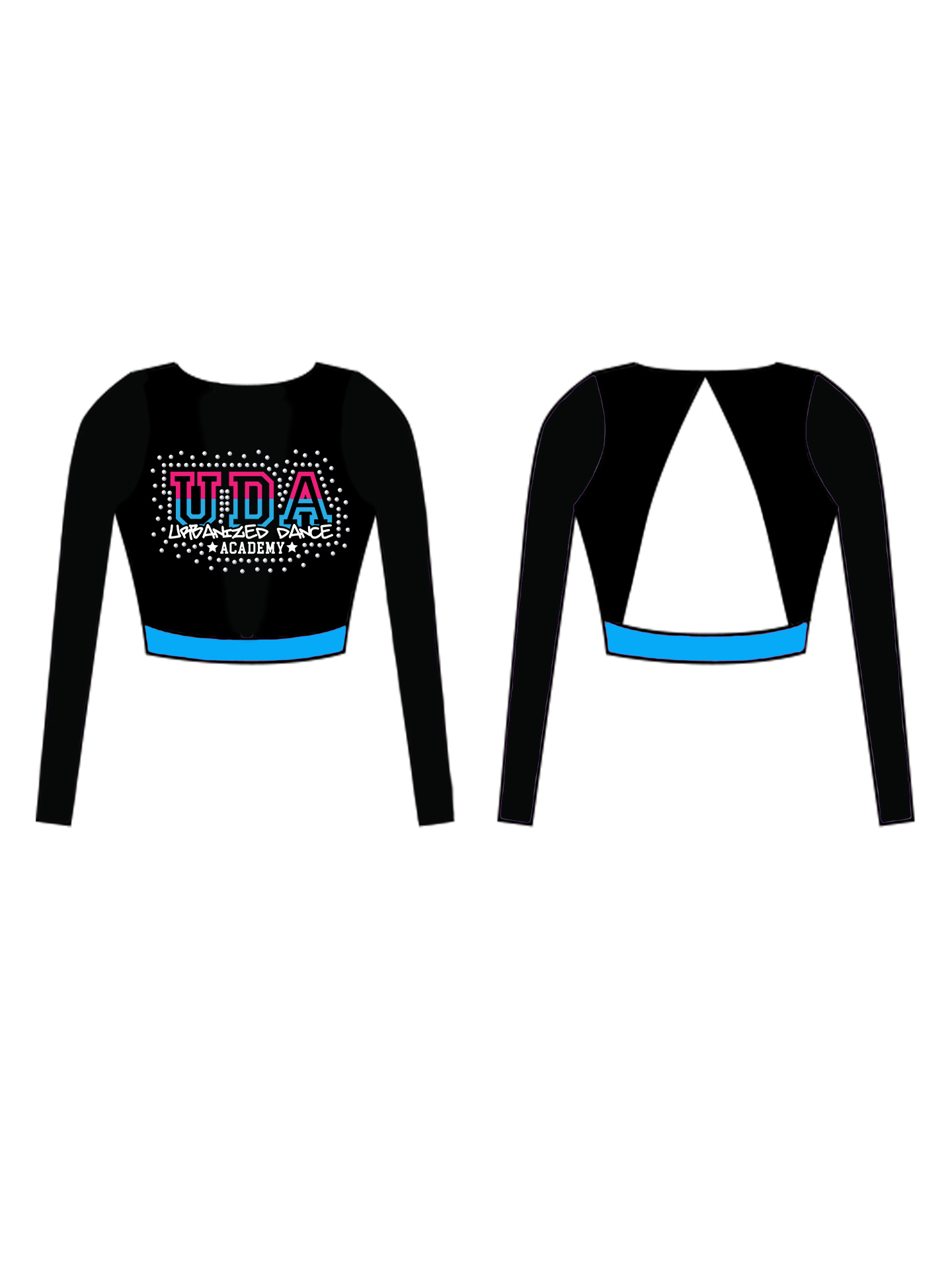 UDA - Urbanized Dance Academy Long Sleeved Lycra Crop Top**CUSTOM LYCRA 6-8 WEEK LEAD TIME** - Image 2