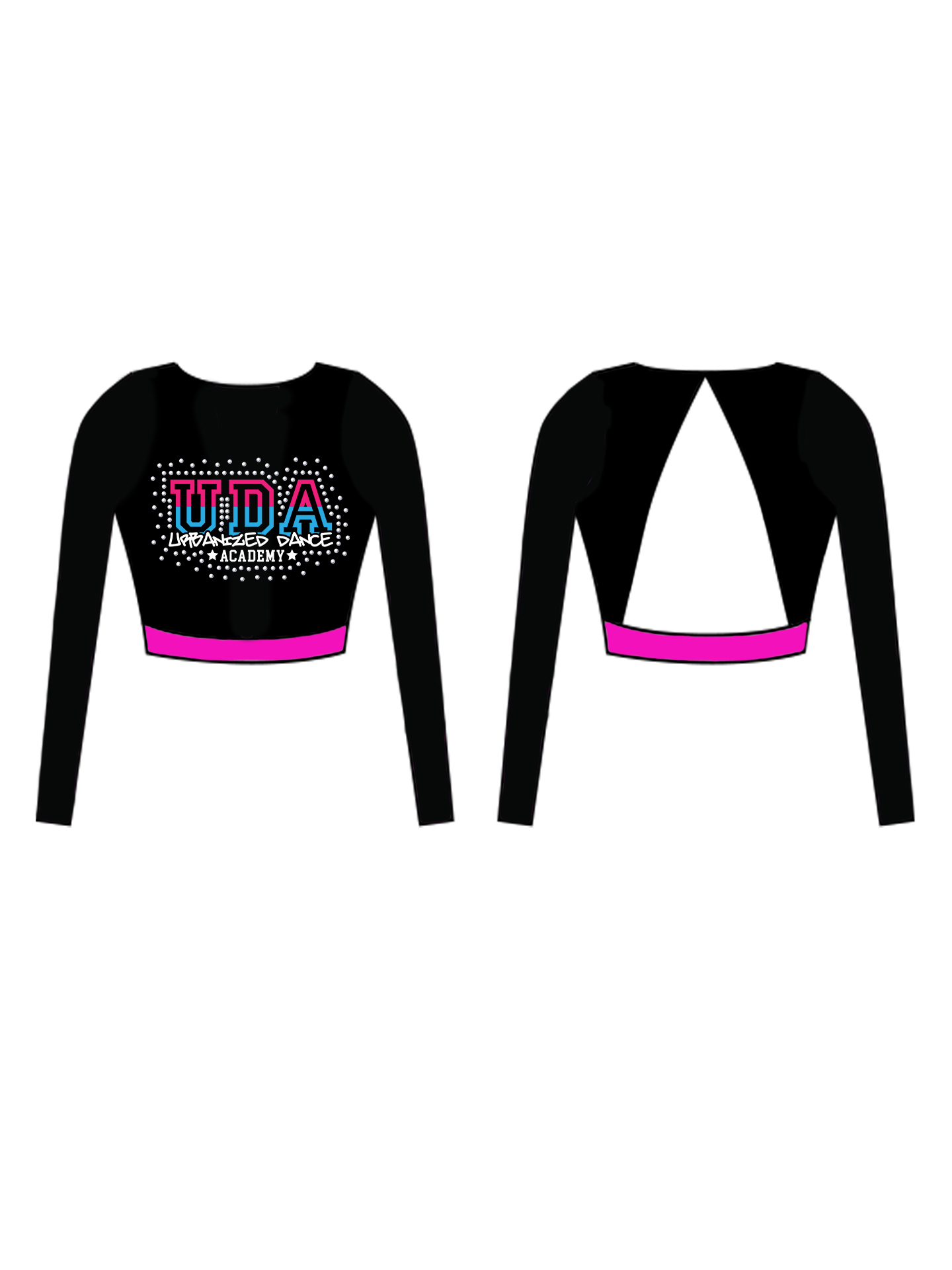 UDA - Urbanized Dance Academy Long Sleeved Lycra Crop Top**CUSTOM LYCRA 6-8 WEEK LEAD TIME**