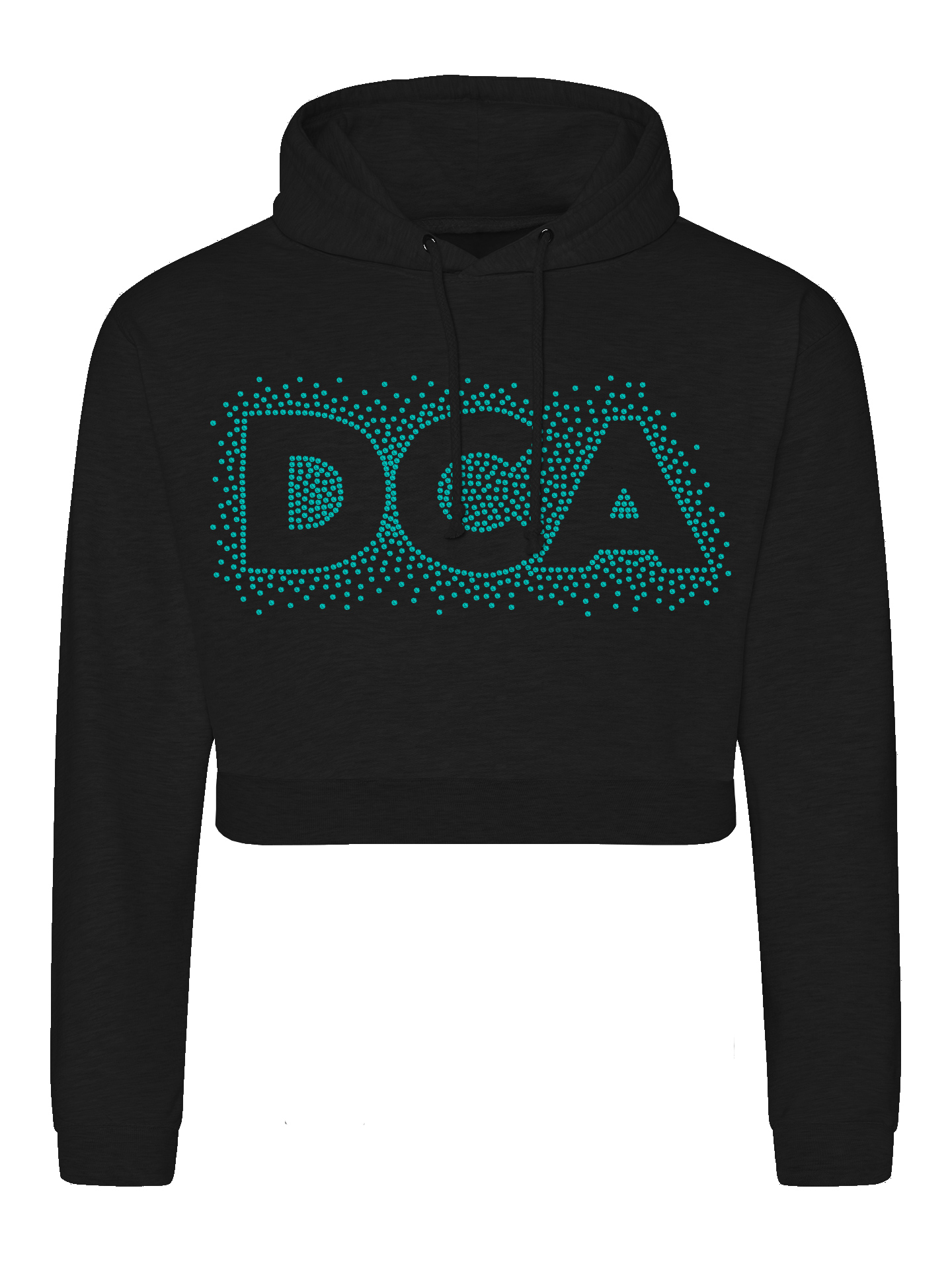 DANCE & CHEER-A-CALITY Rhinestone Cropped Hoodie