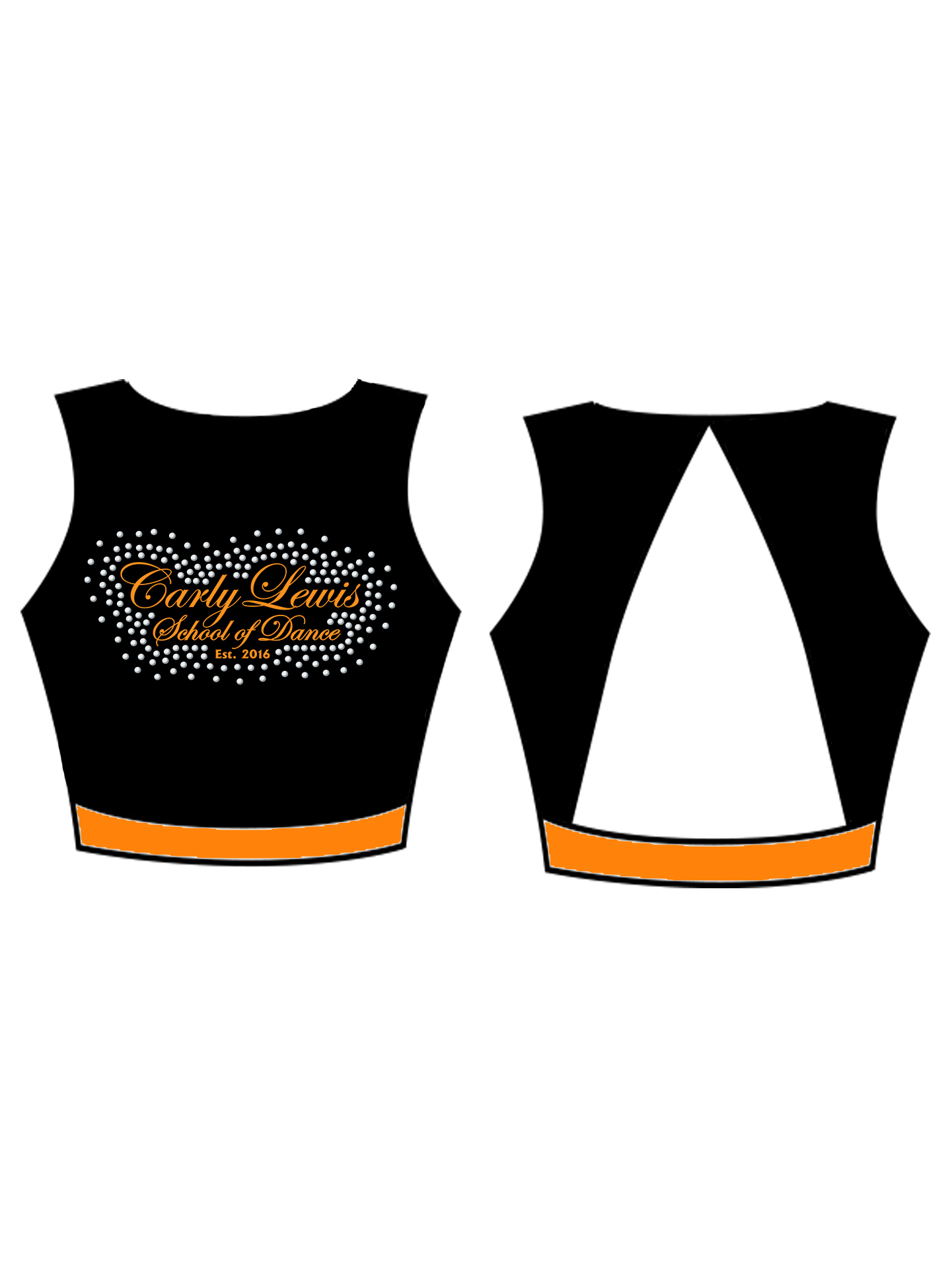 Carly Lewis School of Dance Lycra Crop Top**CUSTOM LYCRA 6-8 WEEK LEAD TIME**
