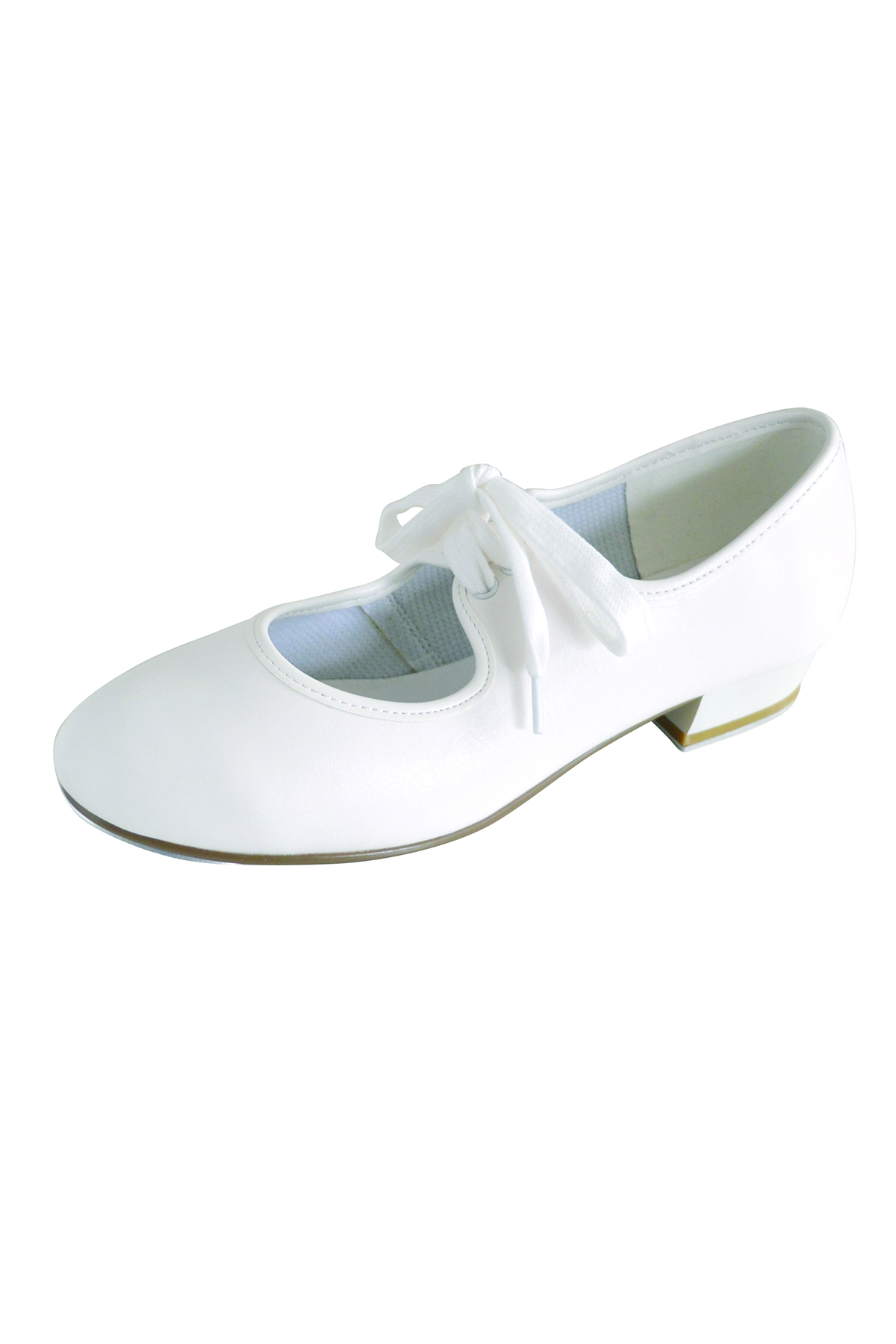 Roch Valley white PU tap shoes for dance uniform.