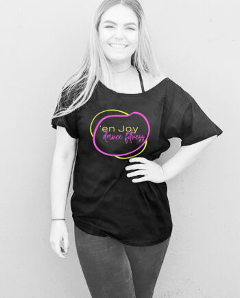 'En Joy Dance Fitness Glitter Wide Neck T-shirt