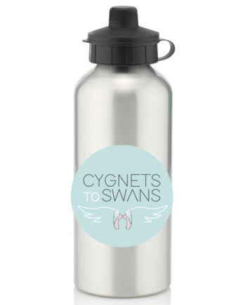 Cygnets To Swans Silver Water Bottle