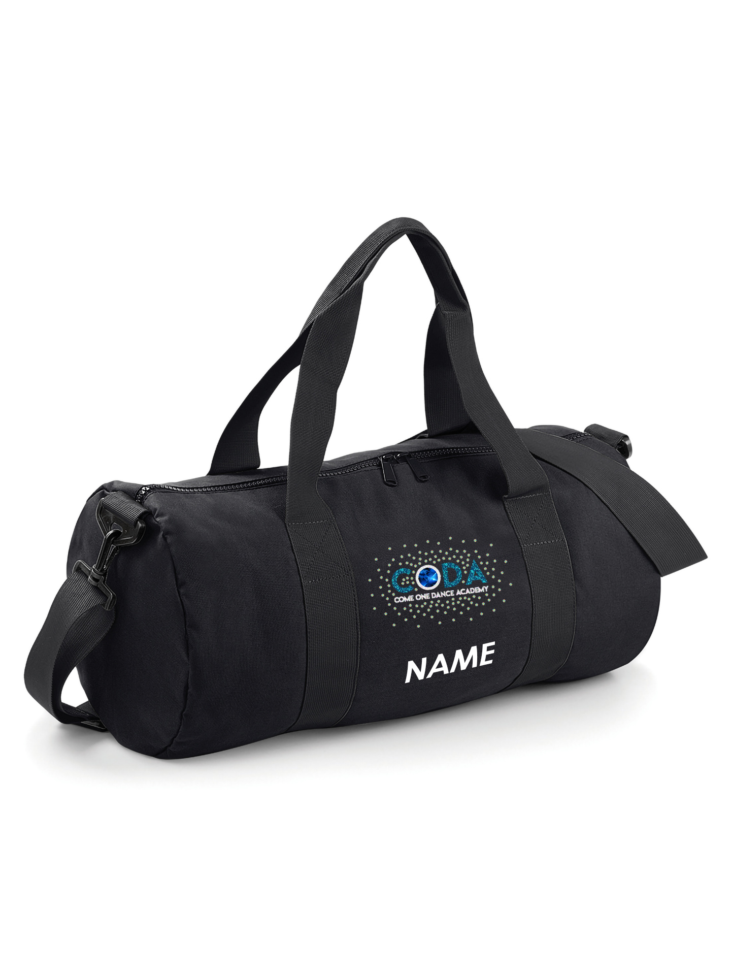 Come One Dance Academy Glitter And Rhinestone Barrel Bag