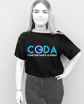 Come One Dance Academy Plain Print Boxy Crop T-Shirt