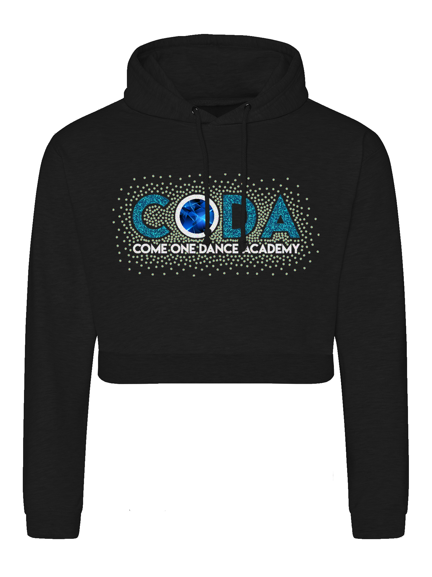 Come One Dance Academy Glitter And Rhinestone Cropped Hoodie - Image 3