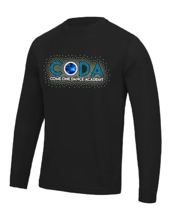 Come One Dance Academy Glitter and Rhinestone Long Sleeved T-Shirt