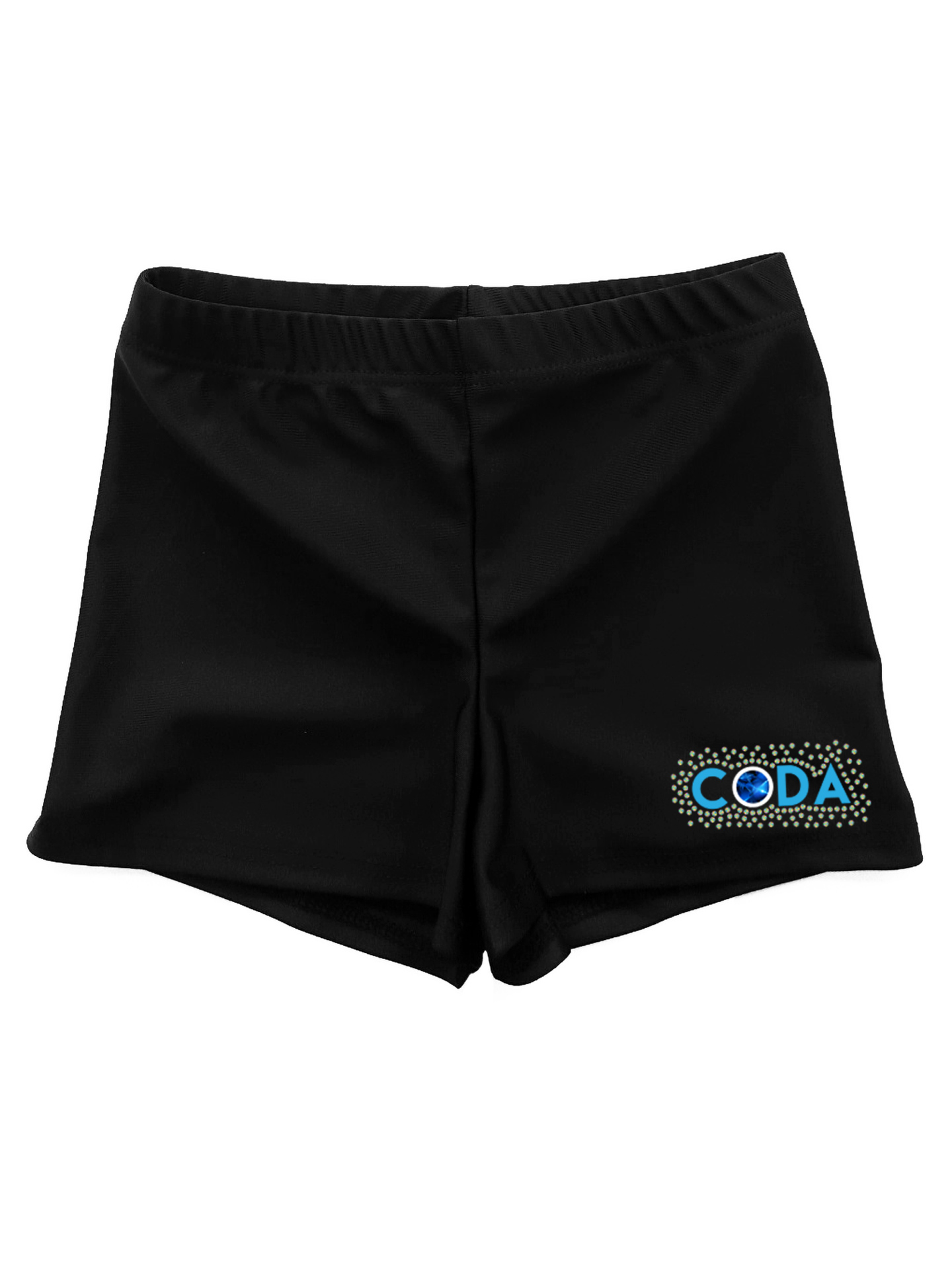 Come One Dance Academy Rhinestone And Plain Print Lycra Shorts