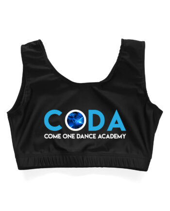 Come One Dance Academy Plain Print Lycra Crop Top