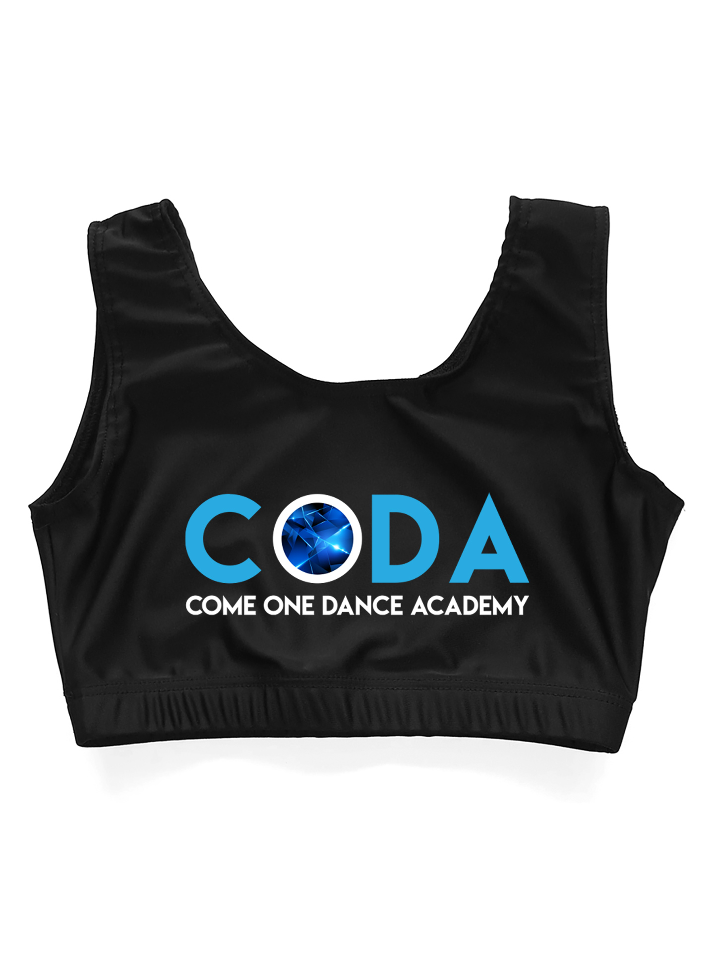 Come One Dance Academy Plain Print Lycra Crop Top