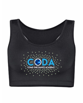 Come One Dance Academy Rhinestone And Plain Print Sports Bra