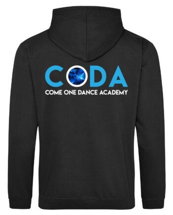 Come One Dance Academy Plain Print Zipped Hoodie