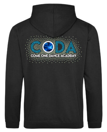 Come One Dance Academy Glitter And Rhinestone Zipped Hoodie