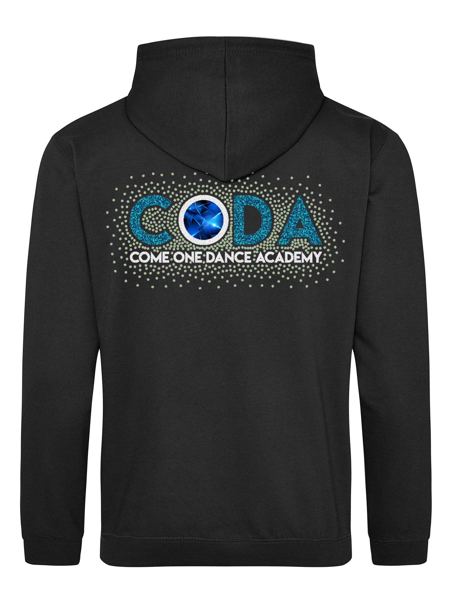 Come One Dance Academy Glitter And Rhinestone Zipped Hoodie