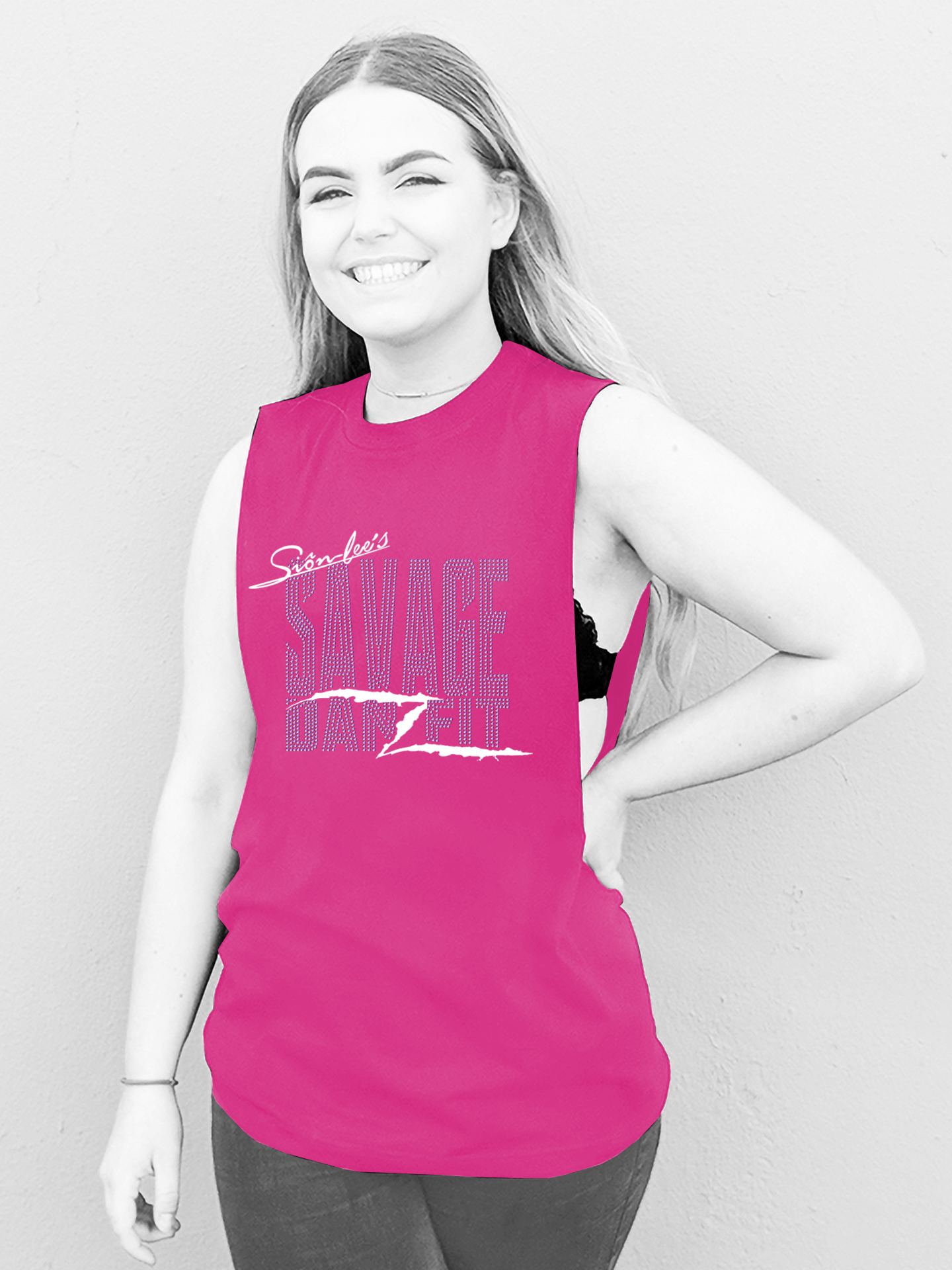 Savage Danzfit Multi Rhinestone Open Side Vest - Image 6