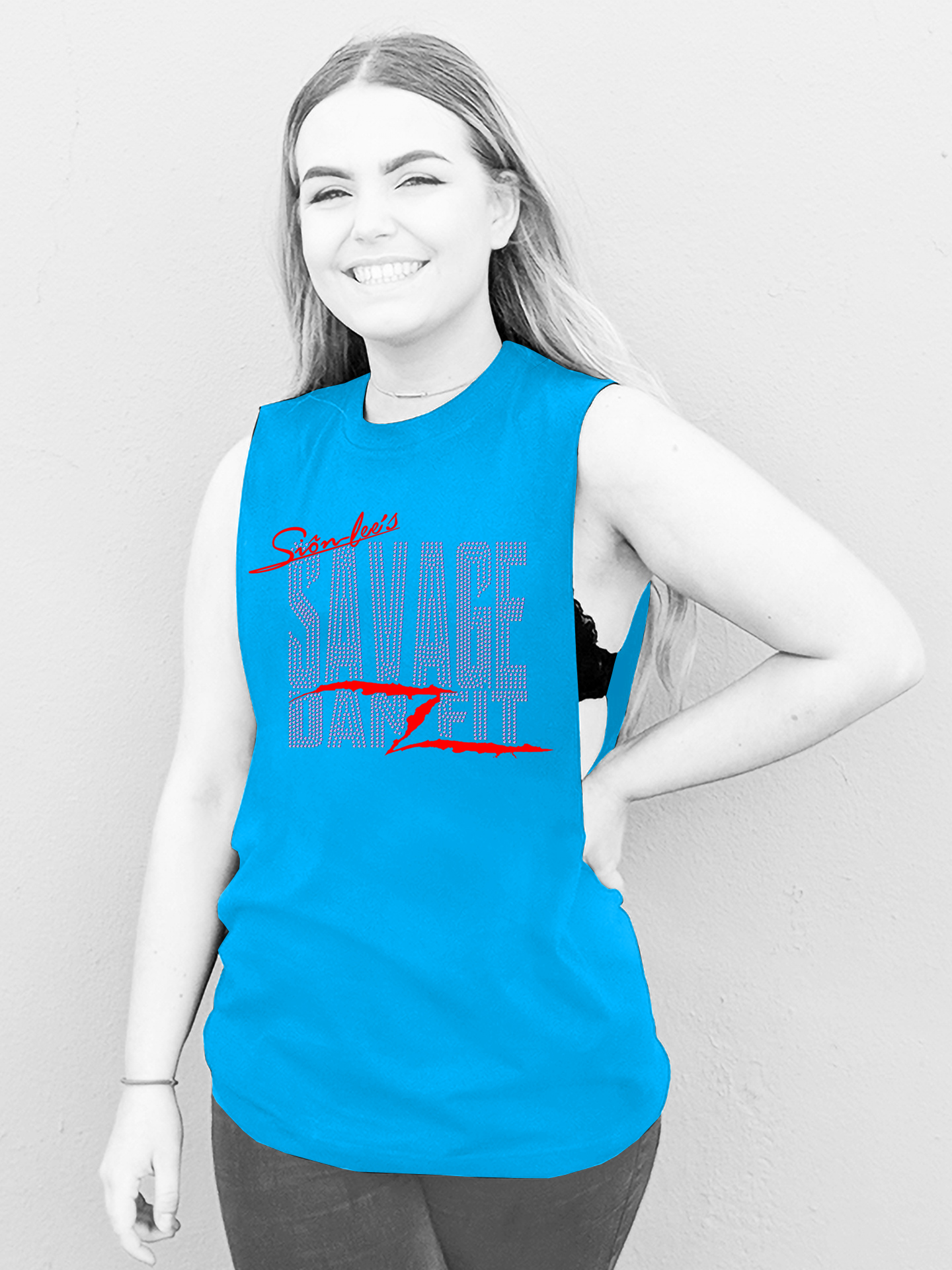Savage Danzfit Multi Rhinestone Open Side Vest - Image 10