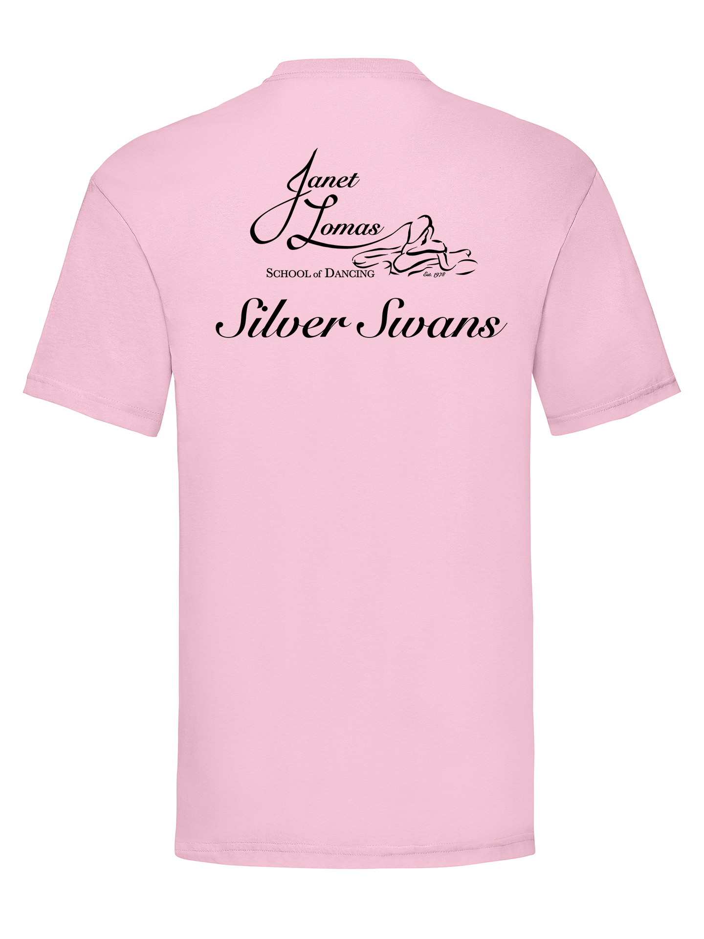 Janet Lomas School Of Dancing Silver Swans Coloured T-Shirt - Image 4