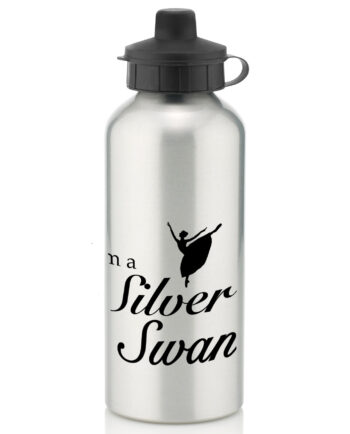 Janet Lomas School Of Dancing Silver Swans Fitness Silver Water Bottle