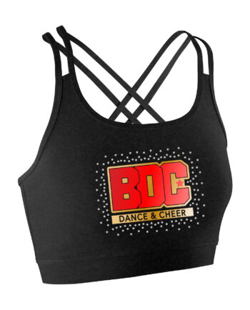 BDC Rhinestone Strappy Back Lycra Crop Top