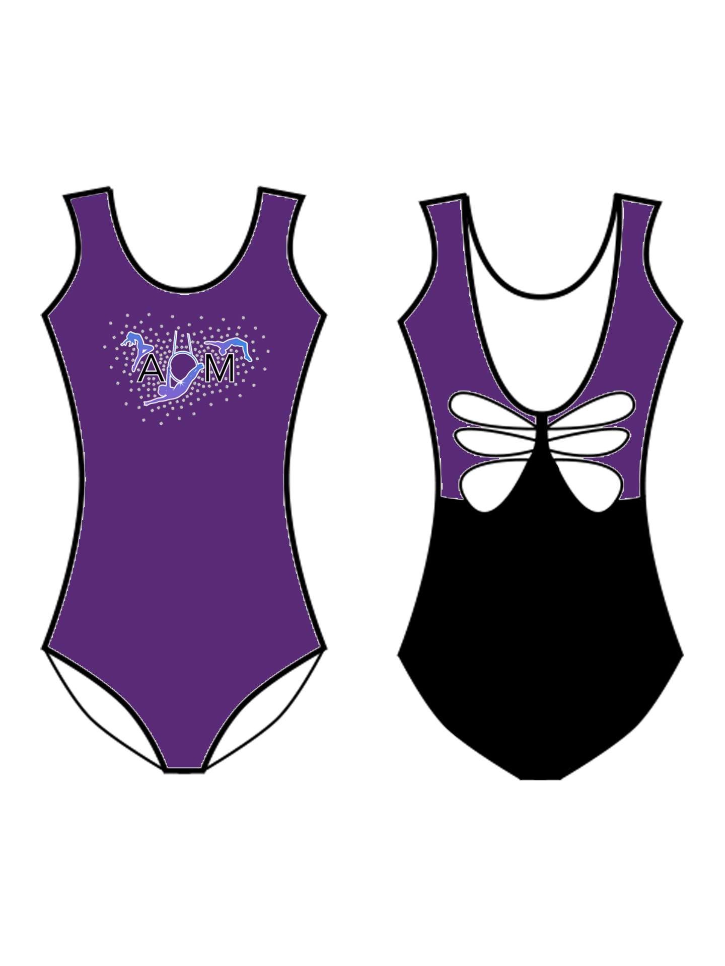 Academy Of Movement Custom Lycra Rhinestone Butterfly Leotard - **CUSTOM LYCRA 6-8 WEEK LEAD TIME**