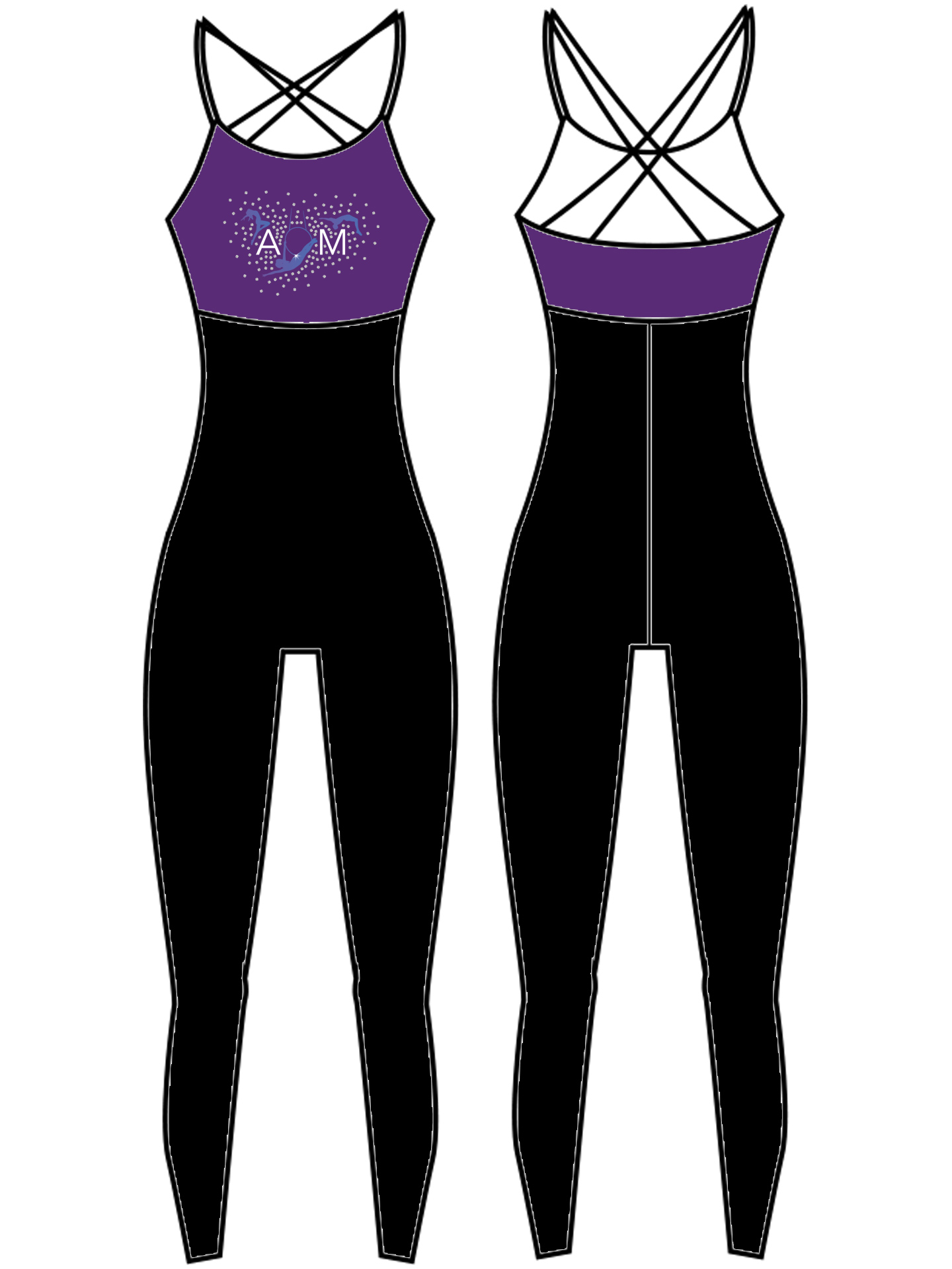 Academy Of Movement Custom Lycra Rhinestone Lidia Catsuit - **CUSTOM LYCRA 6-8 WEEK LEAD TIME**