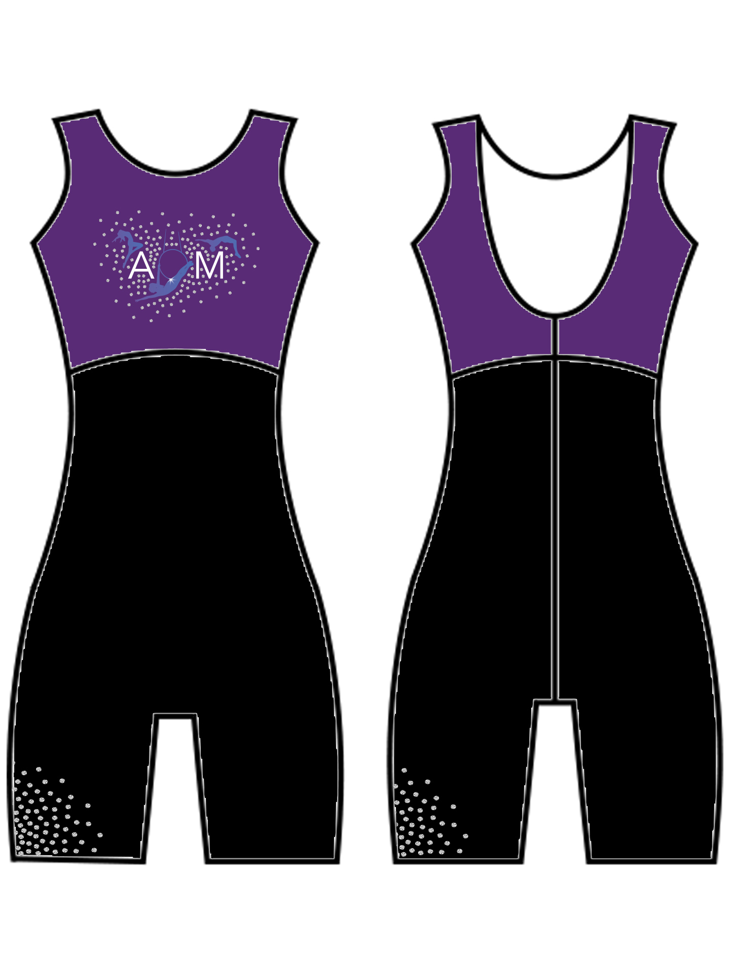 Academy Of Movement Custom Lycra Rhinestone Oregan Unitard - **CUSTOM LYCRA 6-8 WEEK LEAD TIME** - Image 2