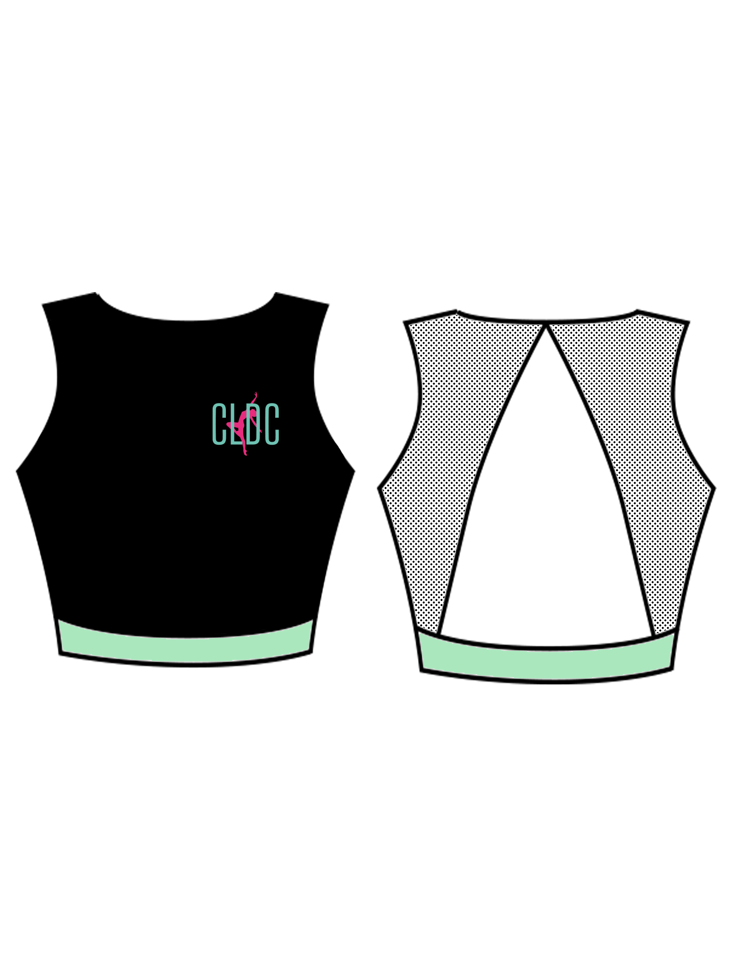 Cerys Lewis Dance Company Style 10 Custom Lycra Crop Top - **CUSTOM LYCRA 6-8 WEEK LEAD TIME**
