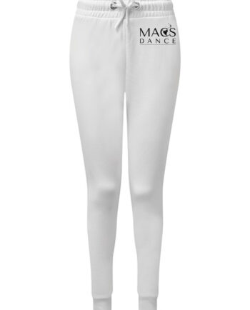 MACS Dance Plain Black Print White Fitted Joggers