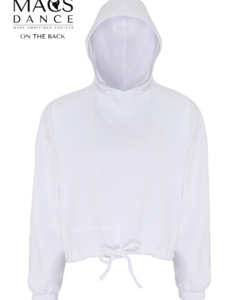 Macs Dance Plain Black Print White Oversized Hoodie