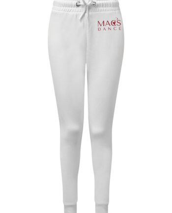 MACS Dance Red Glitter Print White Fitted Joggers